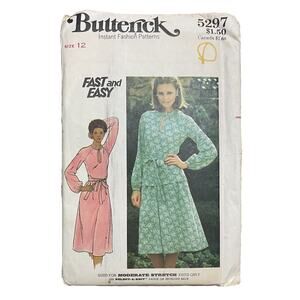 1978 BUTTERICK #5297 LADIES DRESS-TOP-SKIRT PATTERN Size 12 Vintage UNCUT FF